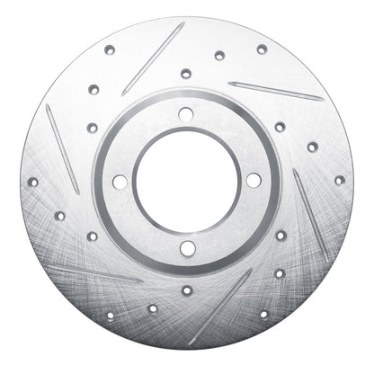 R1 Concepts R1 79-81 Toyota Celica Front Left Drilled & Slotted Silver Brake Rotor