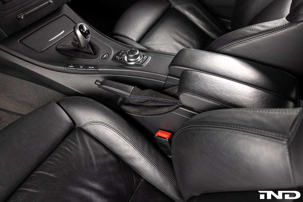 IND E9X M3 Tri-Color Stitched Alcantara E-Brake Boot