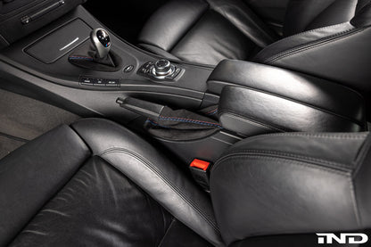 IND E9X M3 Tri-Color Stitched Alcantara E-Brake Boot