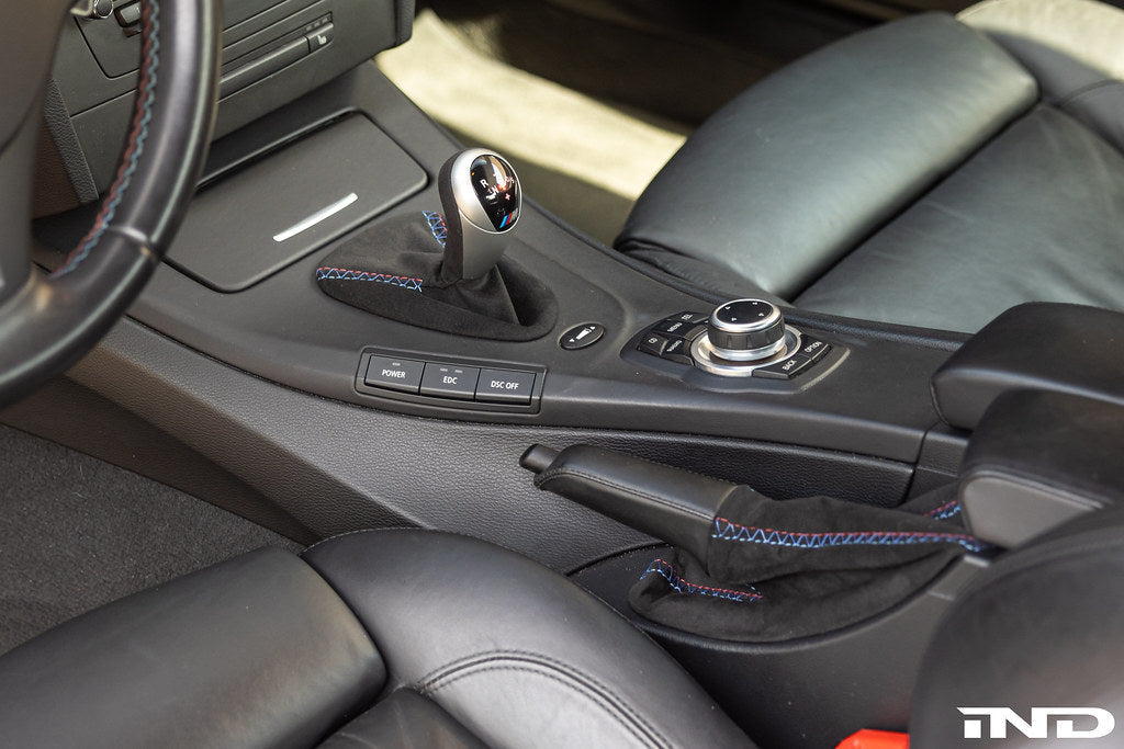 IND E9X M3 Tri-Color Stitched Alcantara E-Brake Boot