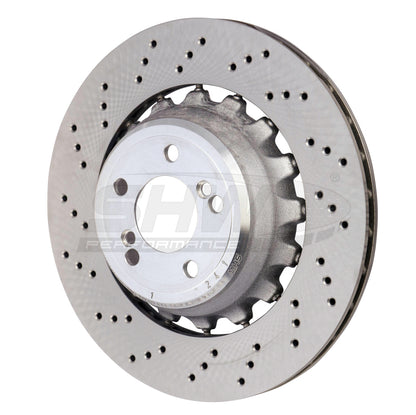 SHW Performance SHW 15-18 BMW X5 M 4.4L Left Rear Cross-Drilled Lightweight Brake Rotor (34212284903)