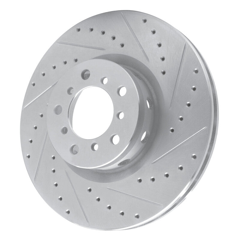 R1 Concepts R1 00-03 BMW M5 Left Front Drilled & Slotted Silver Brake Rotor