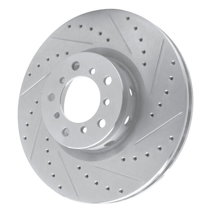 R1 Concepts R1 00-03 BMW M5 Left Front Drilled & Slotted Silver Brake Rotor