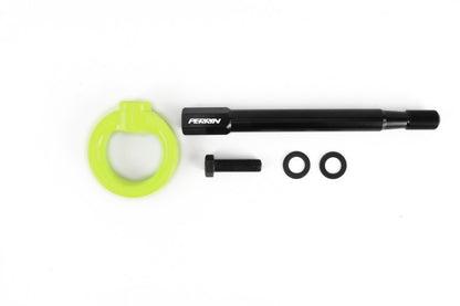 Perrin Performance PERRIN 08-14 Subaru WRX & STI / 08-11 Impreza / 05-09 Legacy Tow Hook Kit (Front) - Neon Yellow