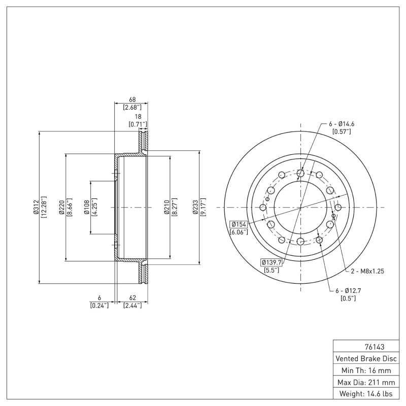 DFC 10-24 Lexus GX460 Rear Brake Rotor