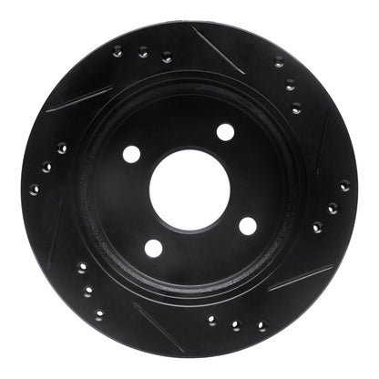 R1 Concepts R1 95-04 Ford Contour Rear Left Drilled & Slotted Black Brake Rotor