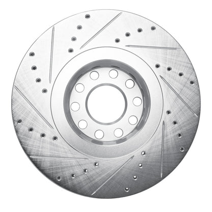 R1 Concepts R1 86-92 Ford BRONCO II Front Right Drilled & Slotted Silver Brake Rotor