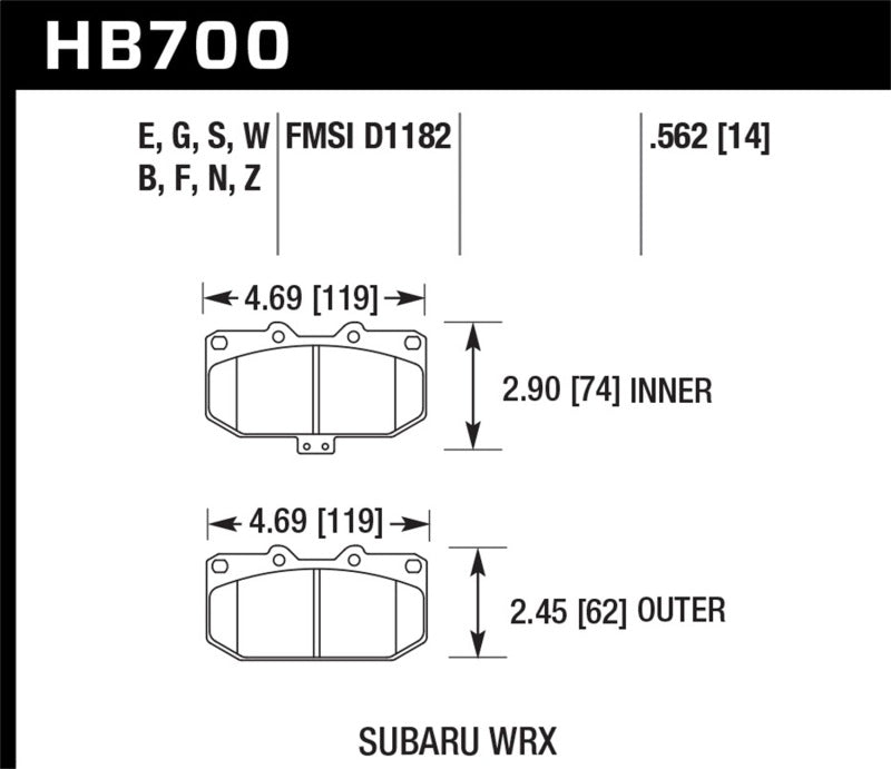 Hawk Performance Hawk 06-07 Subaru Impreza WRX HP Plus Front Street Brake Pads