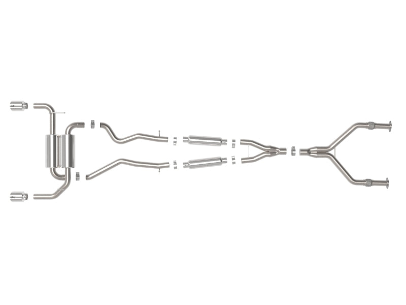 aFe Takeda Cat-Back Exhaust System Infiniti Q50 14-15 V6-3.7L- Polished Tip