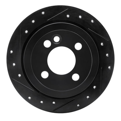 R1 Concepts R1 02-15 Mini Cooper (Excl Clubman) Rear Left Drilled & Slotted Black Brake Rotor