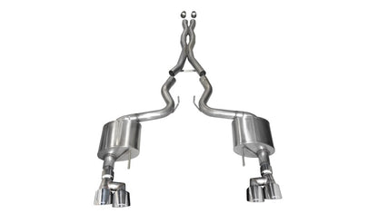 CORSA Performance Corsa 2018-2023 Ford Mustang 5.0L 3in Sport Cat-Back Dual Rear Exit 4in Polished Pro-Series Tips