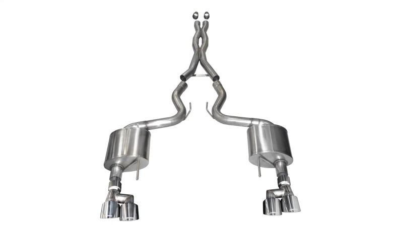 CORSA Performance Corsa 2018-2023 Ford Mustang V8 5.0L 3in Cat-Back Dual Rear Exit w/ 4in Polished Pro-Series Tips