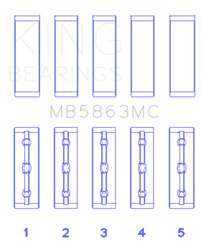 King Engine Bearings Toyota 3Ur-Fe (Size +0.75mm) Main Bearing Set