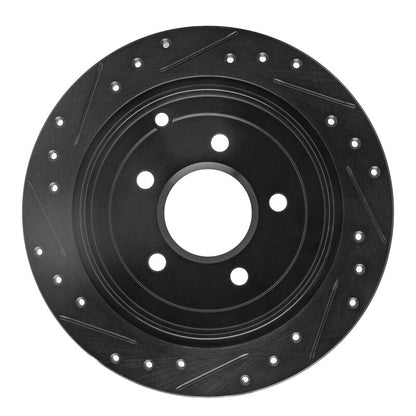 R1 Concepts R1 01-07 Buick Rendezvous Rear Right Drilled & Slotted Black Brake Rotor