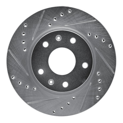 R1 Concepts R1 02-05 Land Rover Freelander Front Left Drilled & Slotted Silver Brake Rotor