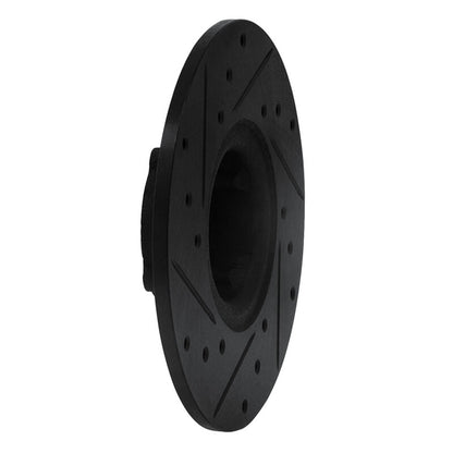 R1 Concepts R1 63-79 Austin Healey Sprite Front Right Drilled & Slotted Black Brake Rotor