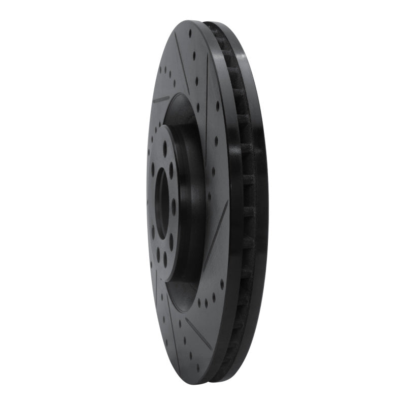 R1 Concepts R1 08-11 Saab 9-3 Front Right Drilled & Slotted Black Brake Rotor