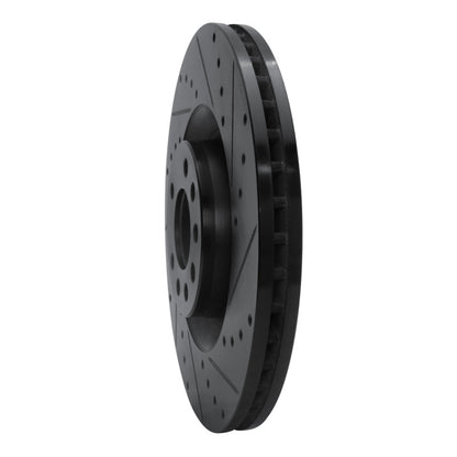 R1 Concepts R1 08-11 Saab 9-3 Front Right Drilled & Slotted Black Brake Rotor