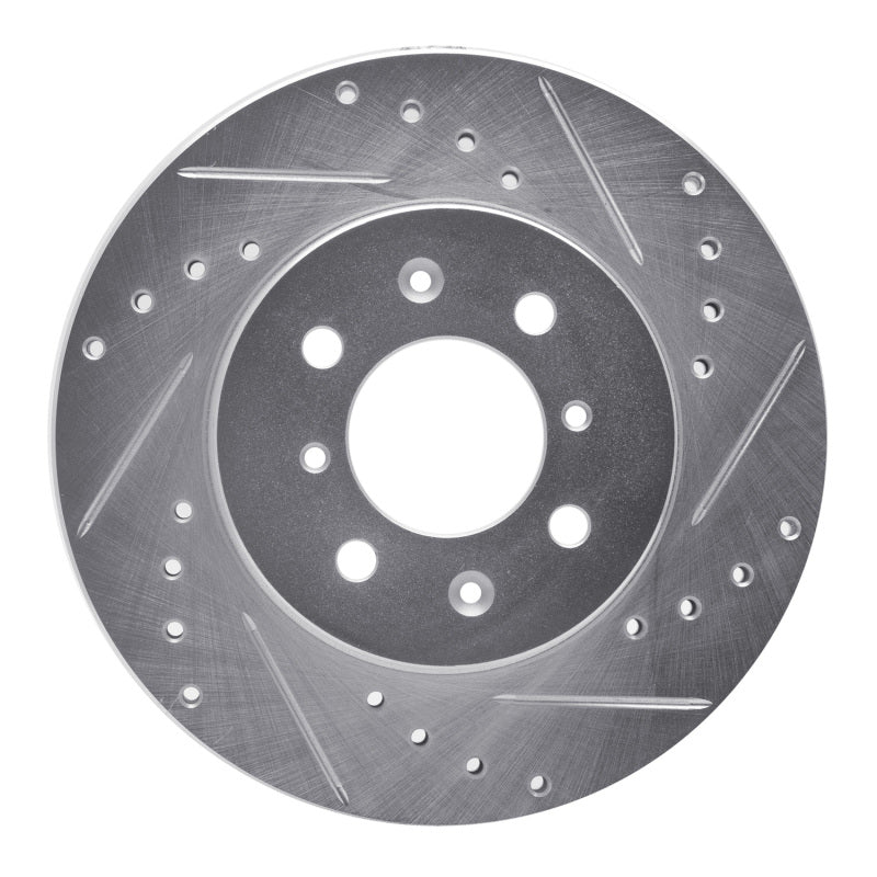 R1 Concepts R1 84-85 Toyota Van Front Right Drilled & Slotted Silver Brake Rotor