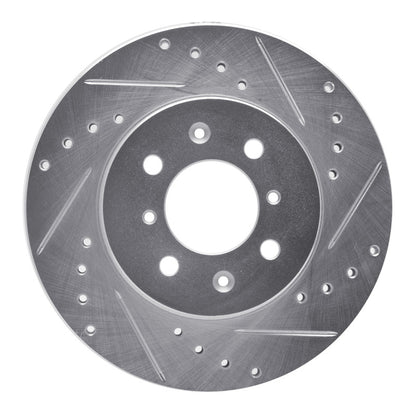 R1 Concepts R1 84-85 Toyota Van Front Right Drilled & Slotted Silver Brake Rotor