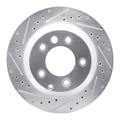 R1 Concepts R1 03-18 Audi Q7 Rear Left Drilled & Slotted Silver Brake Rotor