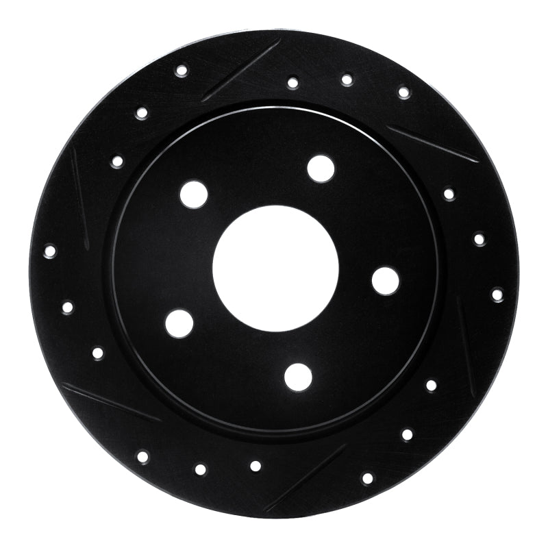 R1 Concepts R1 88-89 Merkur SCORPIO Rear Left Drilled & Slotted Black Brake Rotor