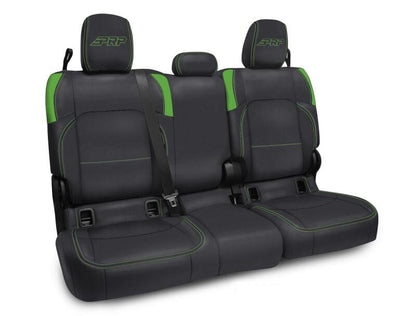 PRP Seats PRP Jeep Wrangler JT Rear Bench Covers - with no Armrest - Black/Green