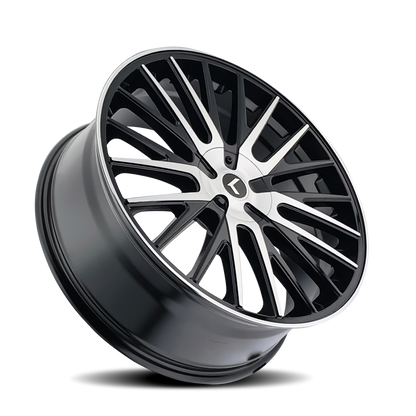 Kraze Wheels Kraze KR185 Double Down 22x8.5 / 5x112/114.3 BP / 38mm Offset / 73mm Hub Gloss Black Machined Wheel