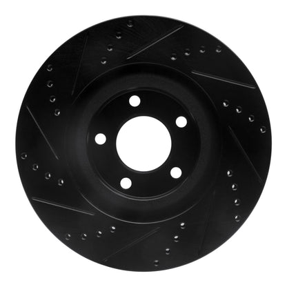 R1 Concepts R1 07-15 Ford Edge Front Right Drilled & Slotted Black Brake Rotor