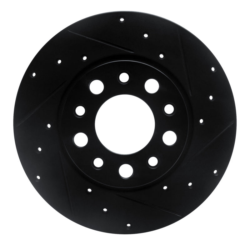 R1 Concepts R1 15-25 Alfa Romeo Tonale Rear Right Drilled & Slotted Black Brake Rotor