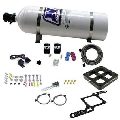 Nitrous Express Dominator Single Entry Billet Crossbar Stage 6 Nitrous Kit (50-300HP) w/15lb Bottle