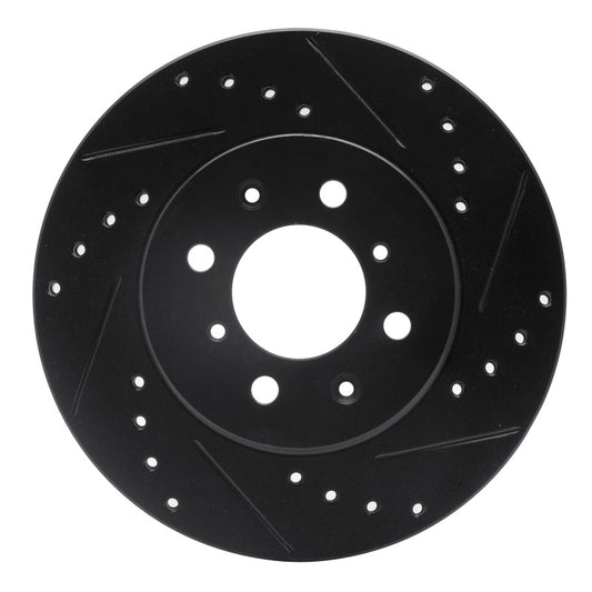 R1 Concepts R1 90-17 Acura EL Front Right Drilled & Slotted Black Brake Rotor