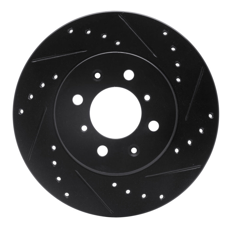 R1 Concepts R1 06-11 Fiat Panda (Mexico) Front Right Drilled & Slotted Black Brake Rotor