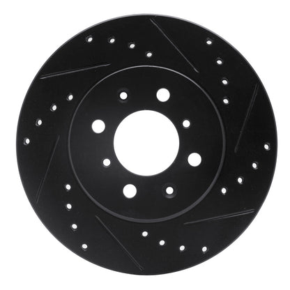 R1 Concepts R1 15-20 Honda Fit (Mexico) Front Right Drilled & Slotted Black Brake Rotor