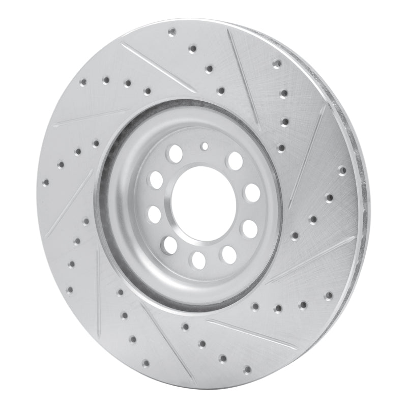 R1 Concepts R1 00-06 Audi TT Front Left Drilled & Slotted Silver Brake Rotor