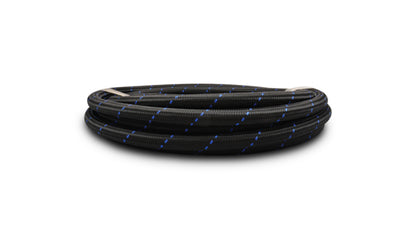 Vibrant -10 AN Two-Tone Black/Blue Nylon Braided Flex Hose (20 foot roll)