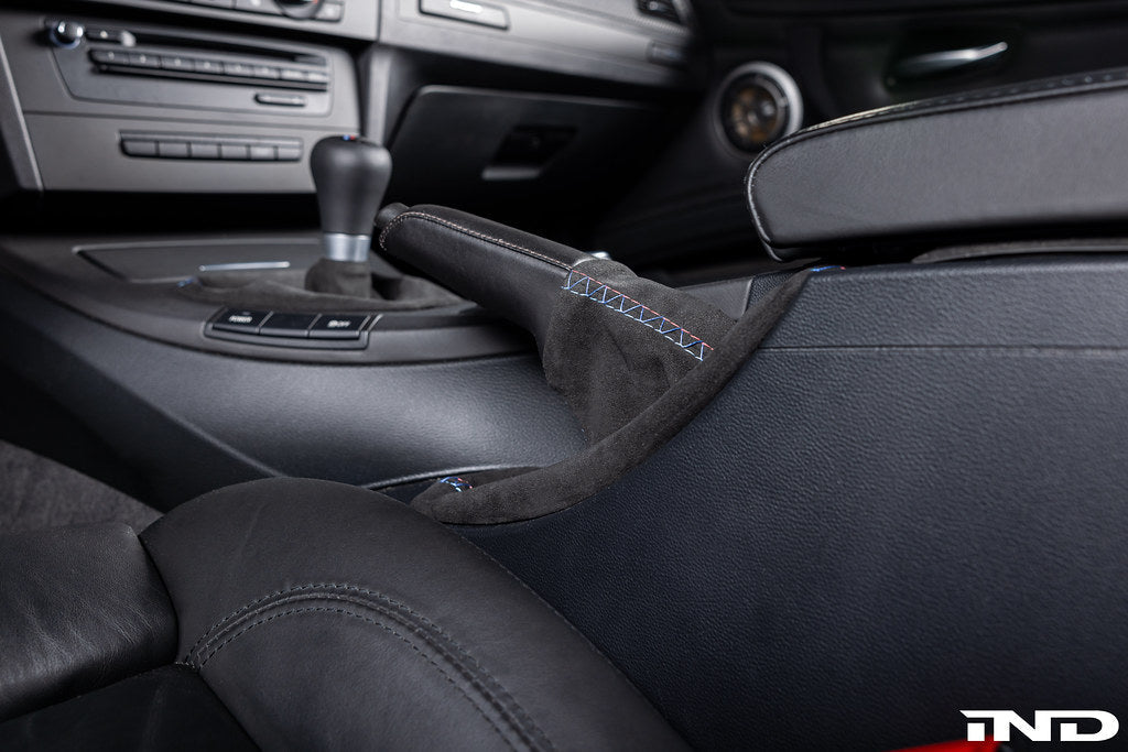 IND E9X M3 Tri-Color Stitched Alcantara E-Brake Boot