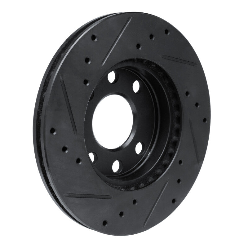 R1 Concepts R1 88-20 Chevrolet CHEVY Pickup (Mexico) Front Right Drilled & Slotted Black Brake Rotor