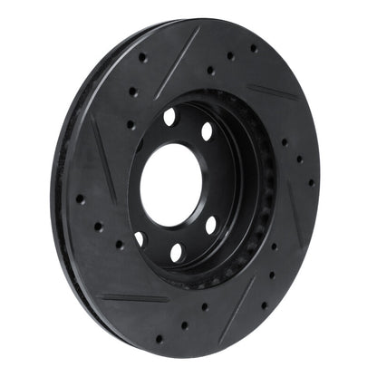 R1 Concepts R1 88-20 Chevrolet CHEVY Pickup (Mexico) Front Right Drilled & Slotted Black Brake Rotor
