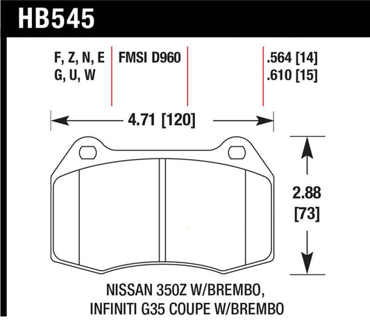 Hawk Performance Hawk 03-07 G35/350z/03-06 Sentra Spec V w/ Brembo HPS Street Front Brake Pads