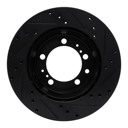 R1 Concepts R1 91-97 Porsche 911 Right Rear Drilled & Slotted Black Brake Rotor