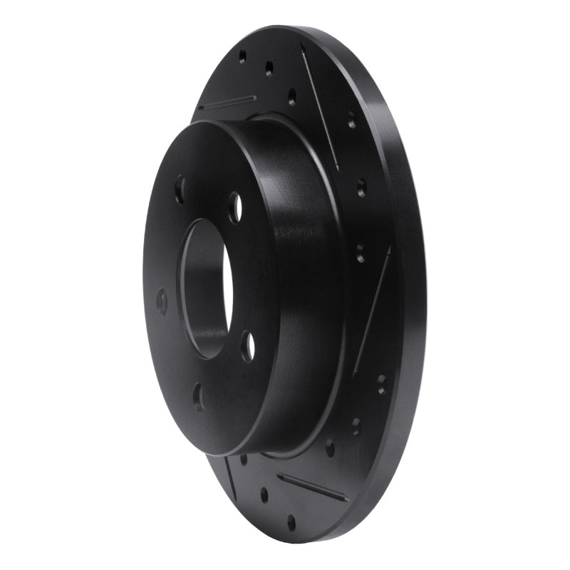 R1 Concepts R1 94-04 Ford Mustang Rear Right Drilled & Slotted Black Brake Rotor