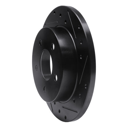 R1 Concepts R1 94-04 Ford Mustang Rear Right Drilled & Slotted Black Brake Rotor