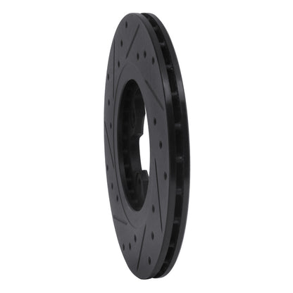 R1 Concepts R1 81-88 Nissan Maxima Front Right Drilled & Slotted Black Brake Rotor
