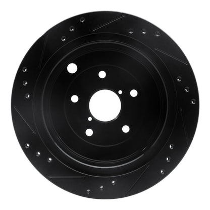 R1 Concepts R1 06-14 Subaru Tribeca Rear Right Drilled & Slotted Black Brake Rotor