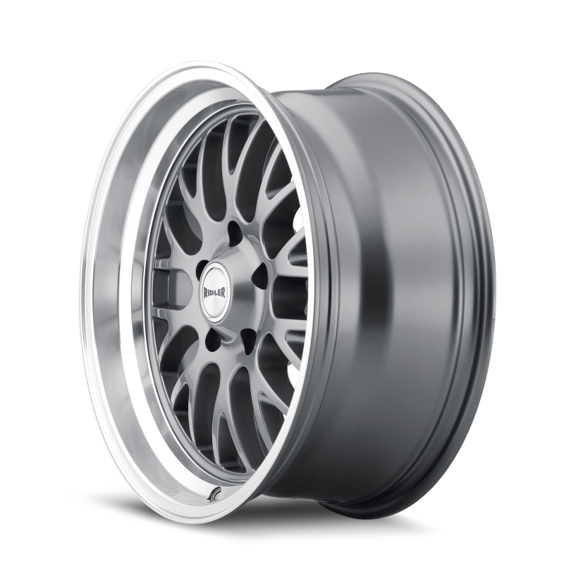 Ridler Wheels Ridler 607 18x9.5 / 5x120.65 BP / 6mm Offset / 83.82mm Hub Gloss Grey Machined Wheel