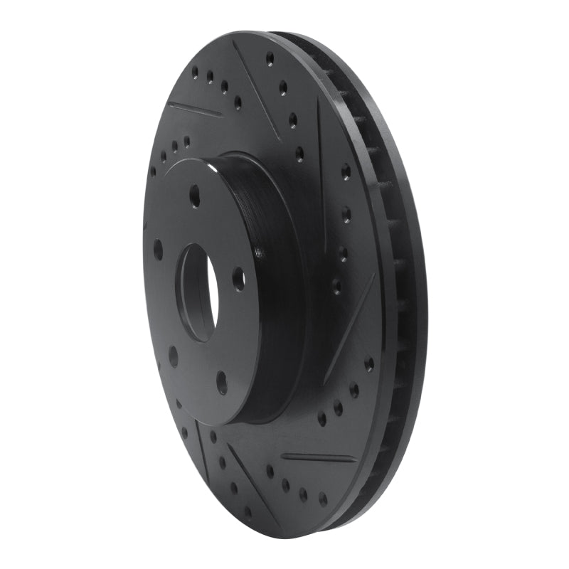R1 Concepts R1 92-97 Subaru SVX Front Right Drilled & Slotted Black Brake Rotor