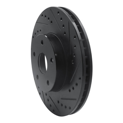 R1 Concepts R1 92-97 Subaru SVX Front Right Drilled & Slotted Black Brake Rotor