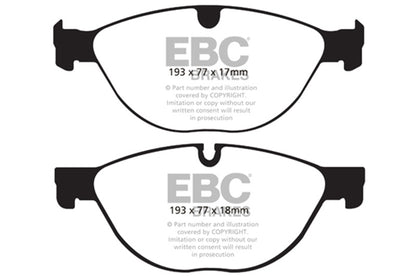 EBC 10-15 Jaguar XF 5.0L Supercharged Front Bluestuff Brake Pads