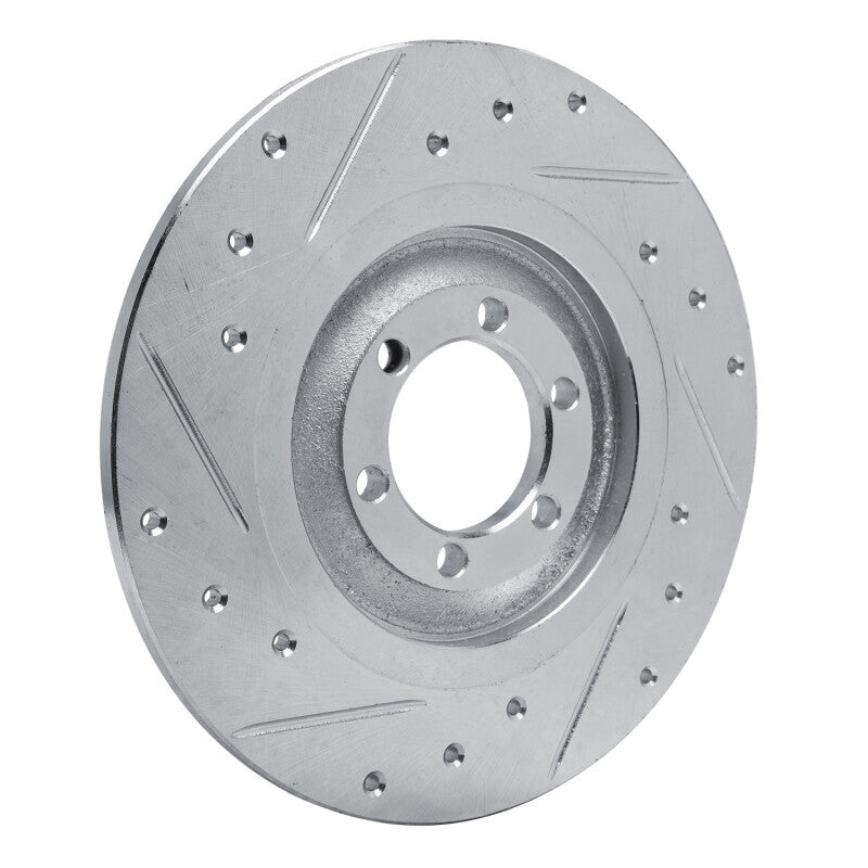 R1 Concepts R1 81-89 Alfa Romeo GTV-6 Rear Right Drilled & Slotted Silver Brake Rotor
